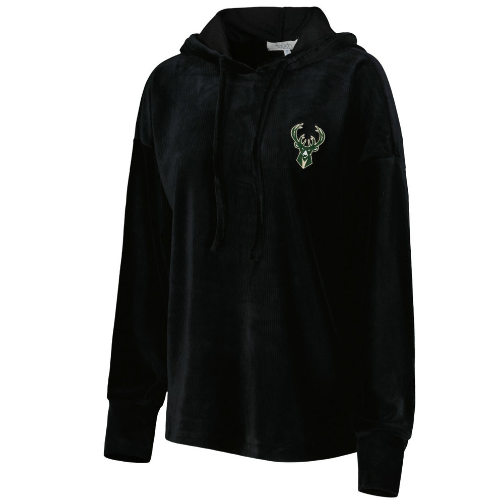 NBA - Milwaukee Bucks Touch Women's End Line Velour Pullover Hoodie - Black