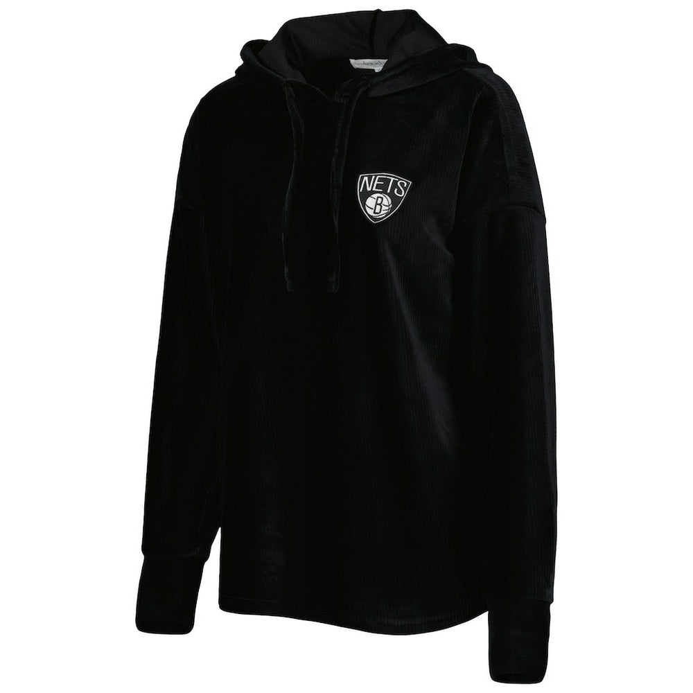 NBA - Brooklyn Nets Touch Women's End Line Velour Pullover Hoodie - Black
