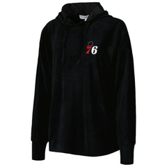 NBA - Philadelphia 76ers Touch Women's End Line Velour Pullover Hoodie - Black