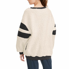 NBA - Los Angeles Lakers Tommy Jeans Women's Mindy Sherpa Pullover Sweatshirt - Oatmeal/Black