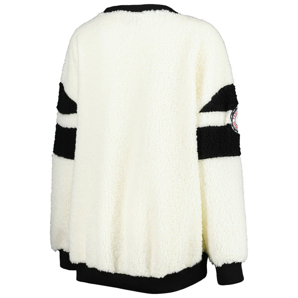 NBA - Brooklyn Nets Tommy Jeans Women's Mindy Sherpa Pullover Sweatshirt - Oatmeal/Black