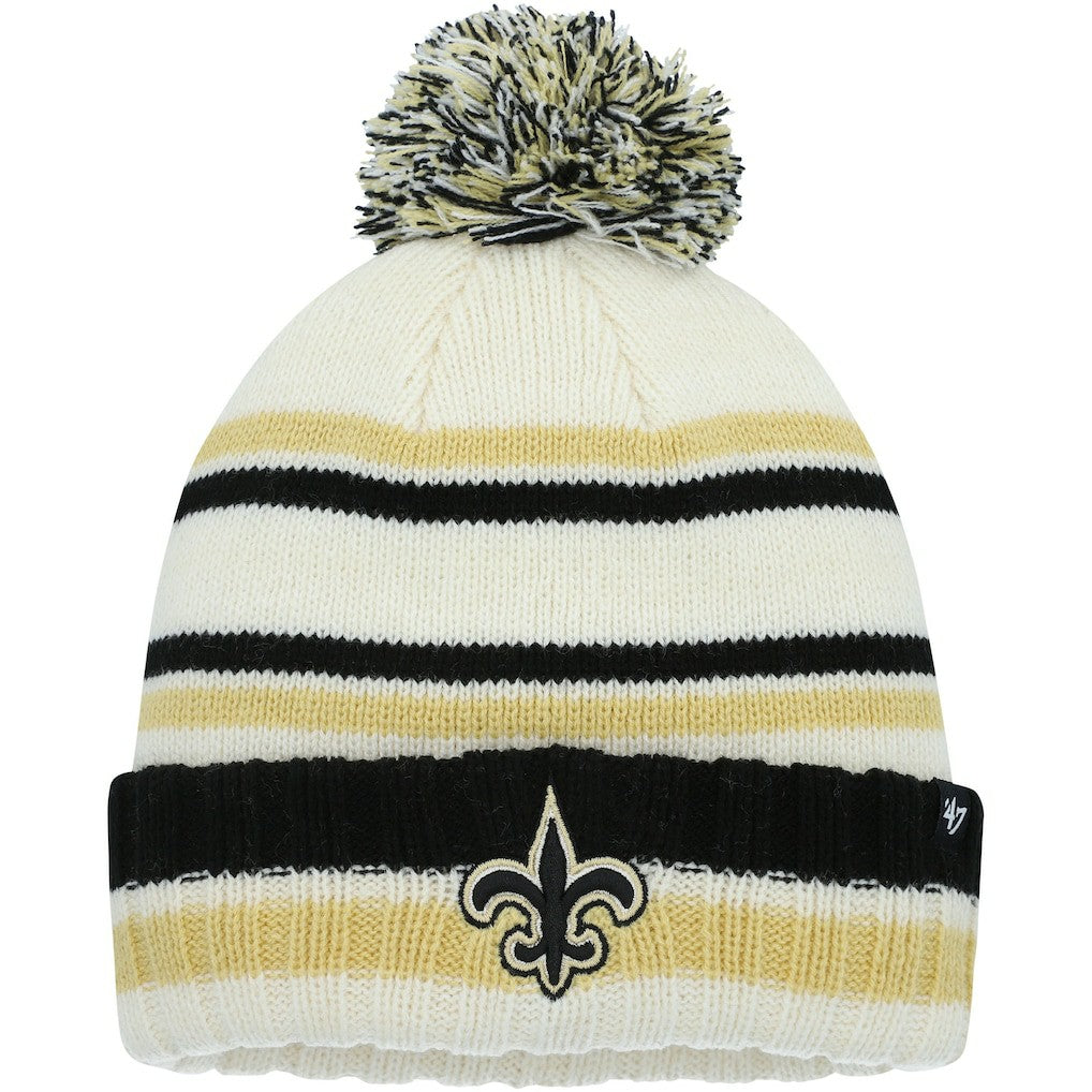 New Orleans Saints '47 Youth Driftway Cuffed Knit with Pom Cream - 47 brand