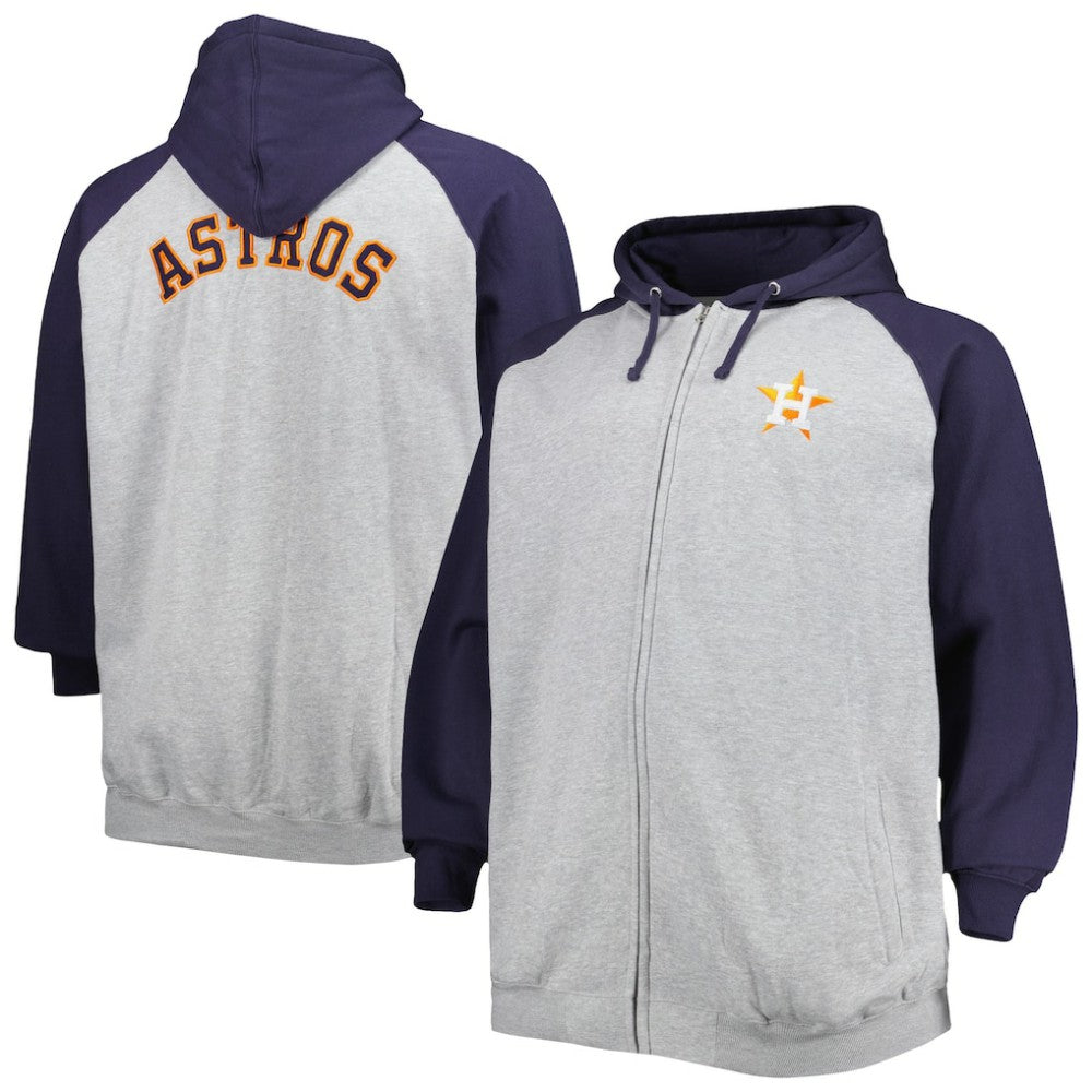Houston Astros Big & Tall Raglan Full-Zip Hoodie Online