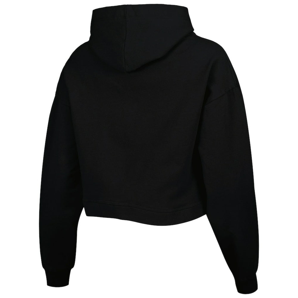 NBA - Philadelphia 76ers Lusso Women's Layla World Tour Cropped Pullover Hoodie - Black