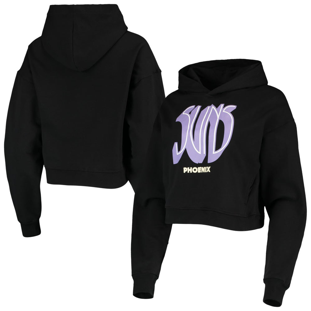 NBA - Phoenix Suns Lusso Women's Layla World Tour Cropped Pullover Hoodie - Black