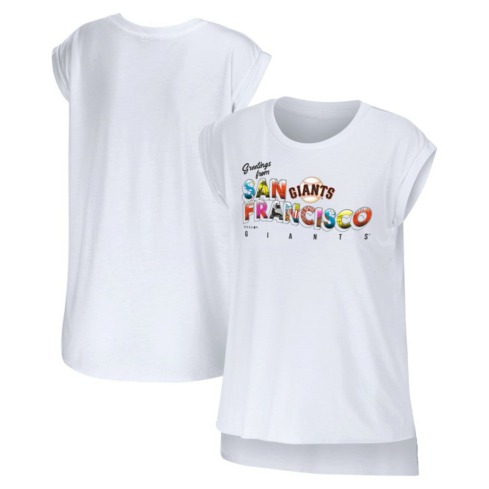 San Francisco Giants WEAR by Erin Andrews Women's Greetings From T-Shirt Sale