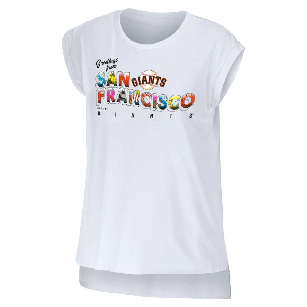 San Francisco Giants WEAR by Erin Andrews Women's Greetings From T-Shirt Sale