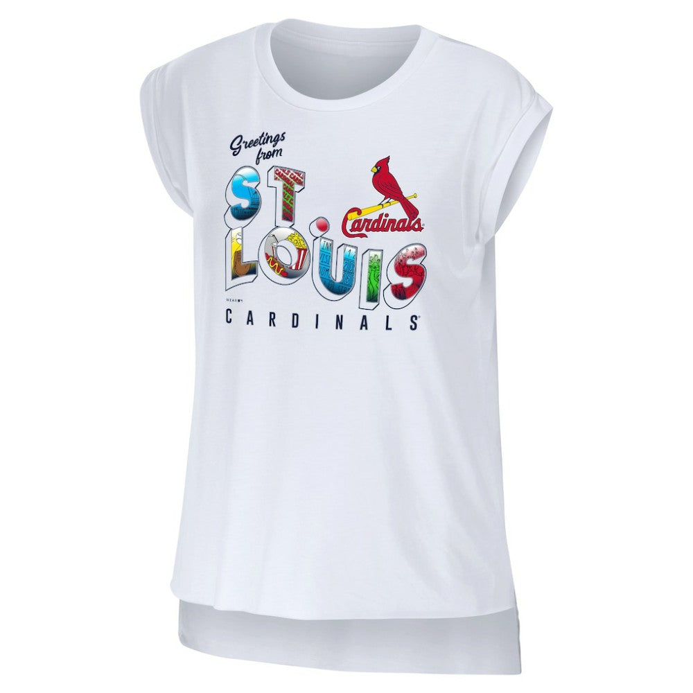 St. Louis Cardinals WEAR by Erin Andrews Women's Greetings From T-Shirt discount