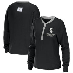 Chicago White Sox WEAR by Erin Andrews Women's Waffle Henley Long Sleeve T-Shirt for sale