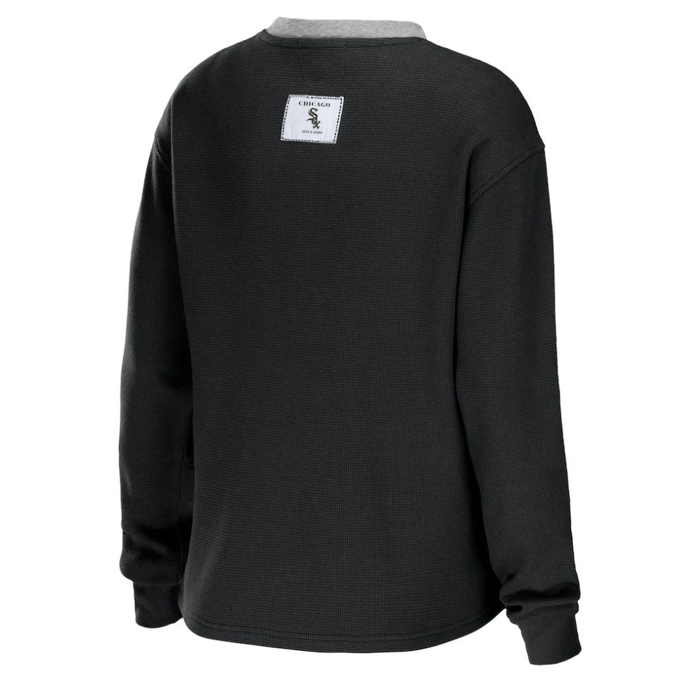 Chicago White Sox WEAR by Erin Andrews Women's Waffle Henley Long Sleeve T-Shirt for sale