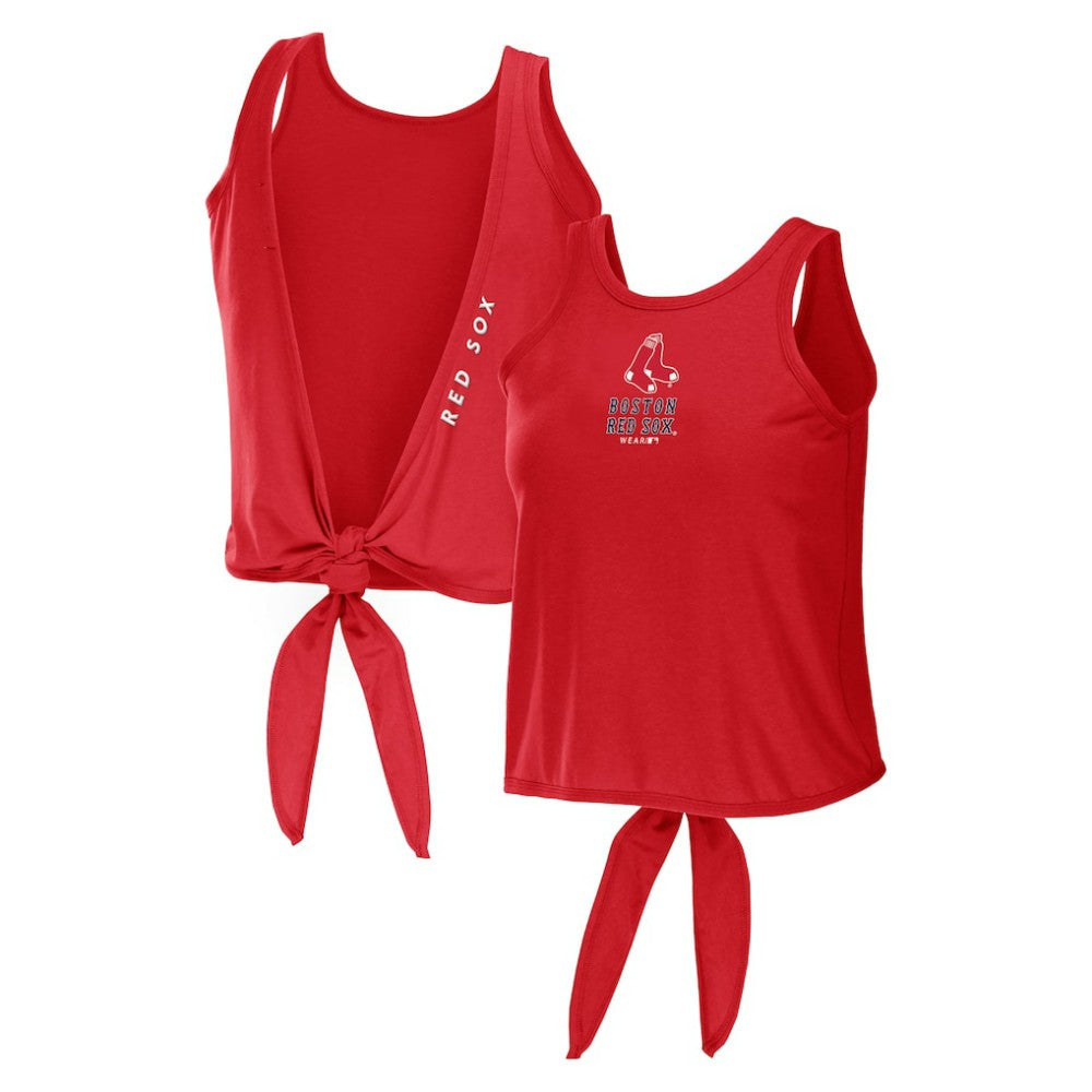 Boston Red Sox WEAR by Erin Andrews Women's Open Back Twist Tie Tank Top discount