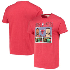 NBA - DeMar DeRozan/Zach LaVine Chicago Bulls Homage NBA Jam Tri-Blend T-Shirt - Heathered Red