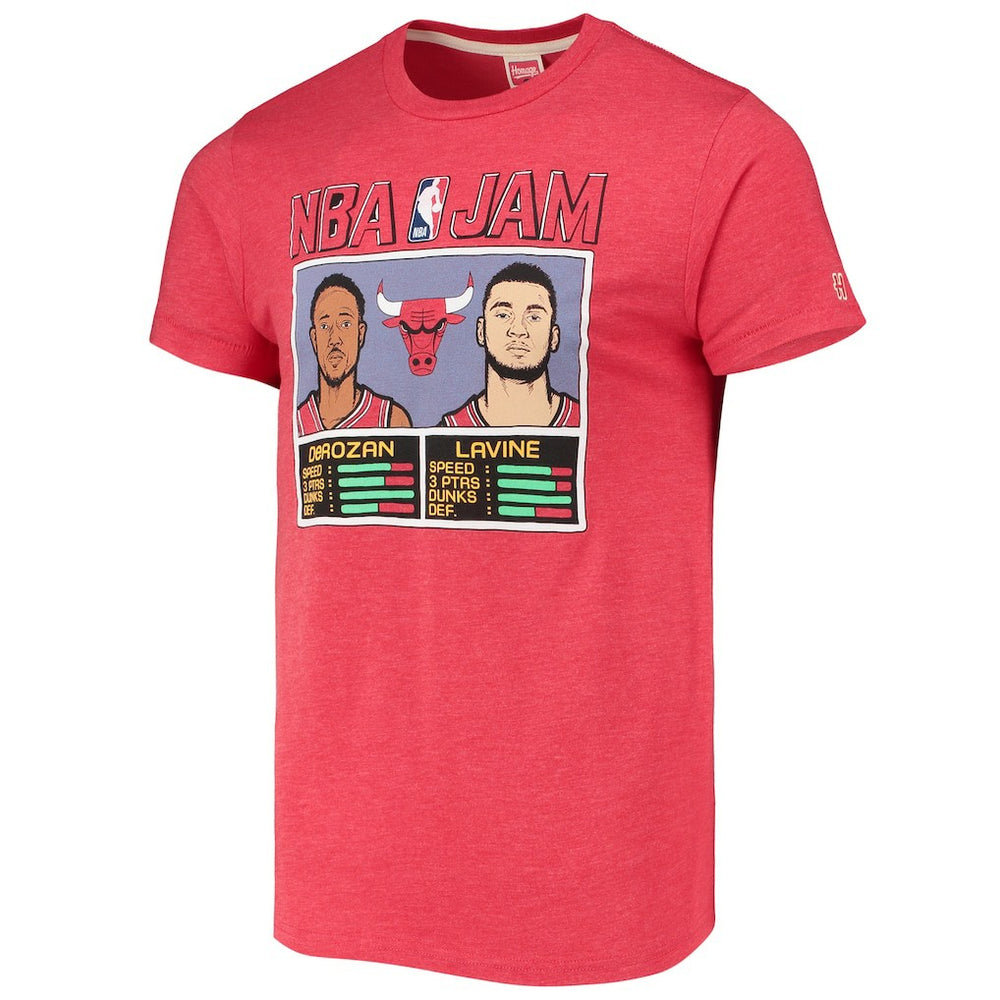 NBA - DeMar DeRozan/Zach LaVine Chicago Bulls Homage NBA Jam Tri-Blend T-Shirt - Heathered Red
