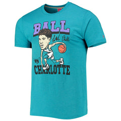 NBA - LaMelo Ball Charlotte Hornets Homage Caricature Tri-Blend T-Shirt - Heathered Teal