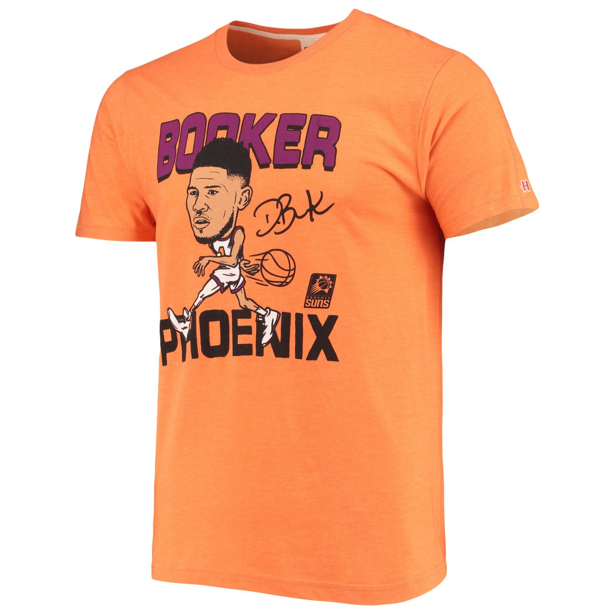 NBA - Devin Booker Phoenix Suns Homage Caricature Tri-Blend T-Shirt - Heathered Orange