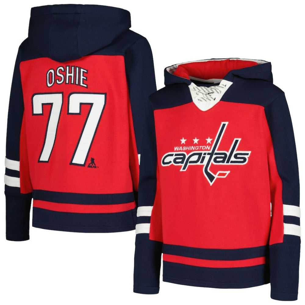 TJ Oshie Washington Capitals Youth Ageless Must-Have V-Neck Name & Number Pullover Hoodie Red