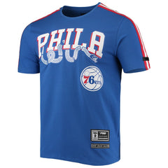 NBA - Philadelphia 76ers Pro Standard Men's Mesh Capsule Taping T-Shirt - Royal/Red