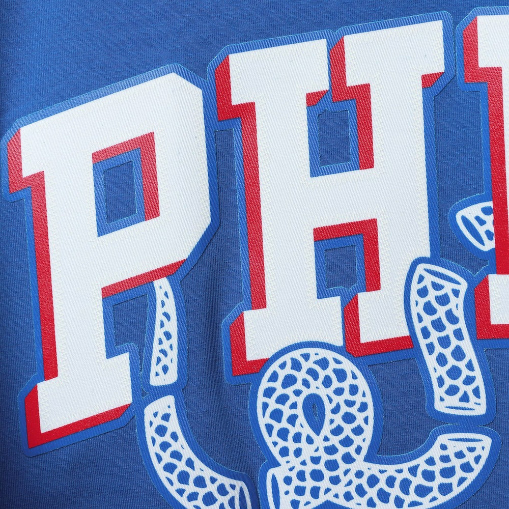 NBA - Philadelphia 76ers Pro Standard Men's Mesh Capsule Taping T-Shirt - Royal/Red