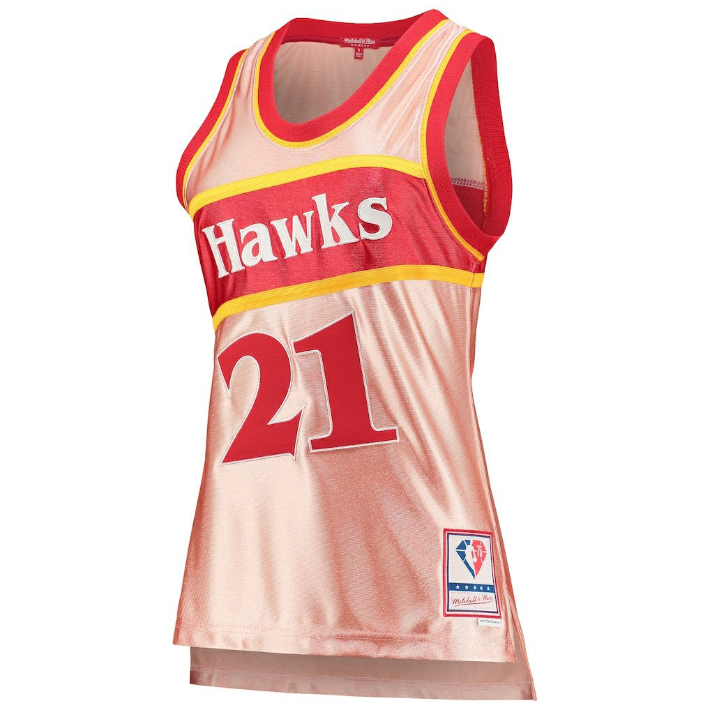 Mitchell & Ness - Dominique Wilkins Atlanta Hawks Women's 75th Anniversary Rose Gold 1986 Swingman Jersey - Pink