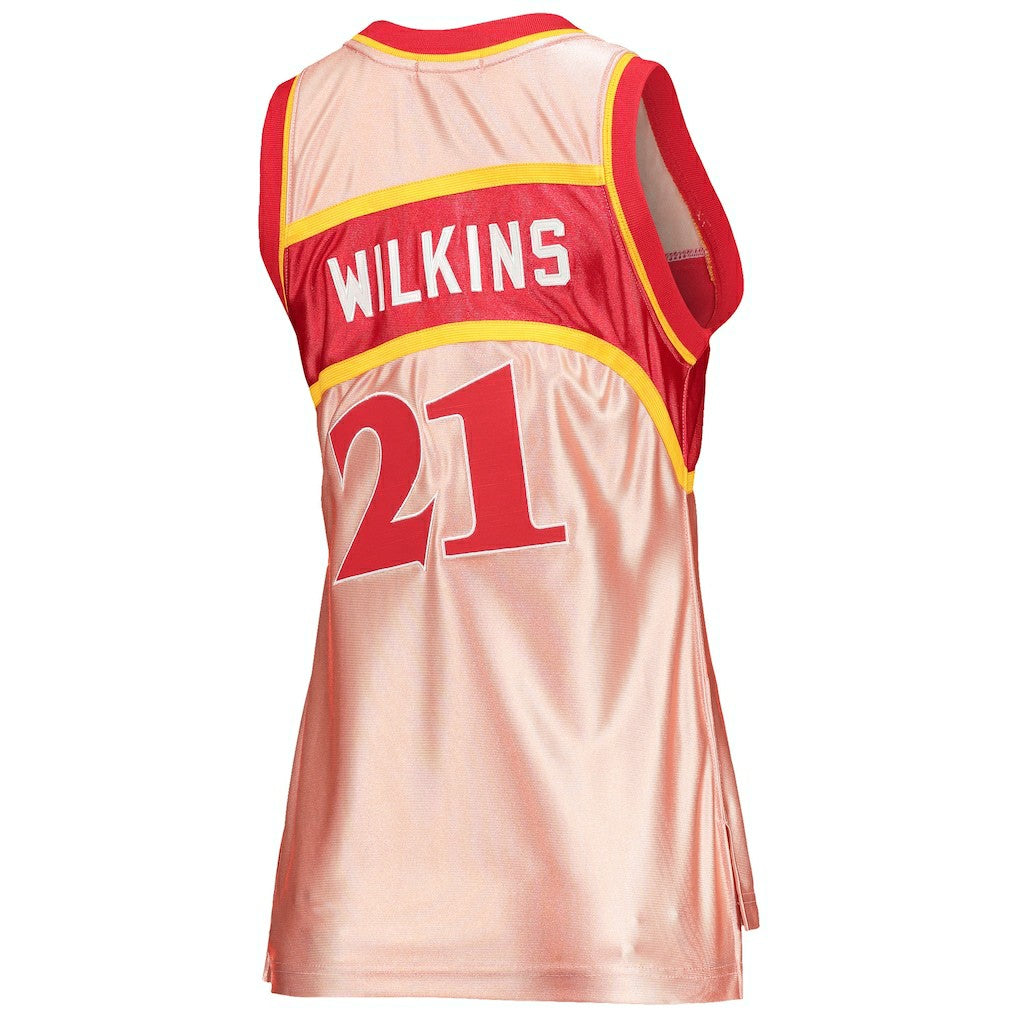 Mitchell & Ness - Dominique Wilkins Atlanta Hawks Women's 75th Anniversary Rose Gold 1986 Swingman Jersey - Pink