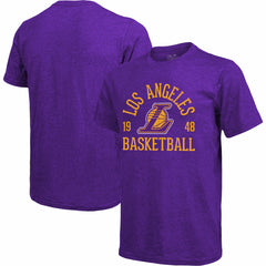 NBA - Los Angeles Lakers Majestic Threads Ball Hog Logo Tri-Blend T-Shirt - Heathered Purple