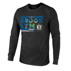 NBA - Brooklyn Nets Majestic Threads City and State Tri-Blend Long Sleeve T-Shirt - Black