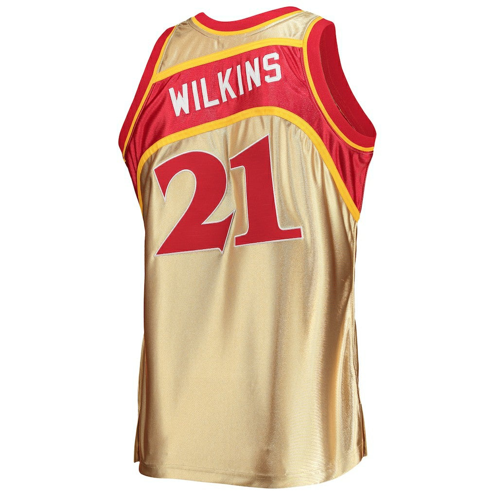 Dominique Wilkins Atlanta Hawks 75th Anniversary 1986/87 Hardwood Classics Swingman Jersey - Gold | NBA Jerseys