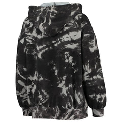 NBA - Chicago Bulls Majestic Threads Women's Burble Tie-Dye Tri-Blend Pullover Hoodie - Black