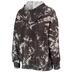 NBA - Golden State Warriors Majestic Threads Women's Burble Tie-Dye Tri-Blend Pullover Hoodie - Black