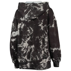 NBA - Brooklyn Nets Majestic Threads Women's Burble Tie-Dye Tri-Blend Pullover Hoodie - Black