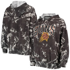 NBA - Phoenix Suns Majestic Threads Women's Burble Tie-Dye Tri-Blend Pullover Hoodie - Black