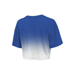 NBA - Philadelphia 76ers Majestic Threads Women's Repeat Dip-Dye Cropped T-Shirt - Royal/White