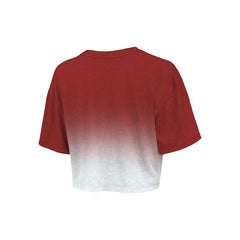 NBA - Chicago Bulls Majestic Threads Women's Repeat Dip-Dye Cropped T-Shirt - Red/White