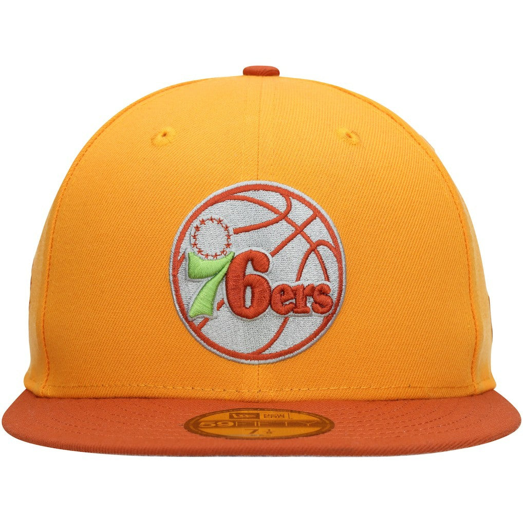 New Era - Philadelphia 76ers 59FIFTY Fitted Hat - Gold/Rust