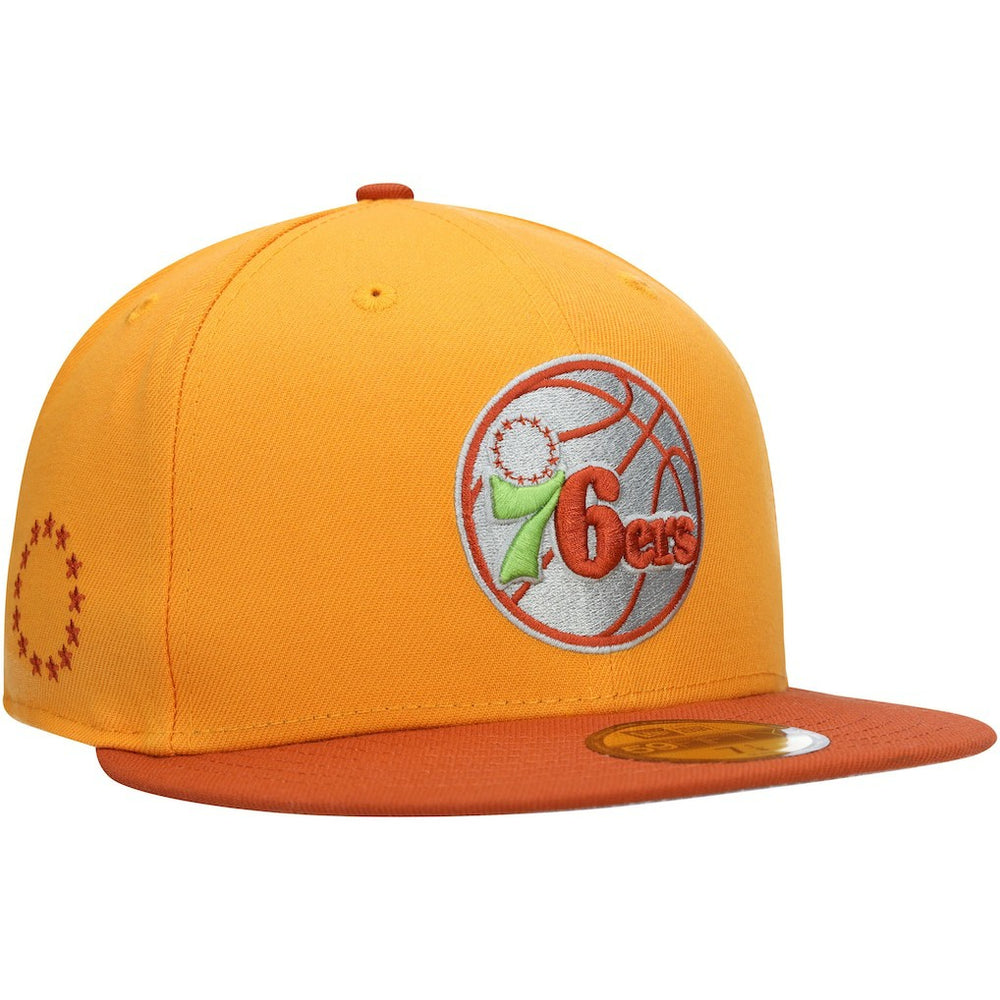 New Era - Philadelphia 76ers 59FIFTY Fitted Hat - Gold/Rust