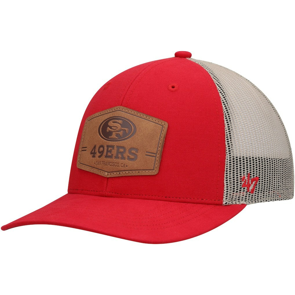 San Francisco 49ers '47 Rawhide Trucker Adjustable Hat Scarlet/Natural - 47 brand
