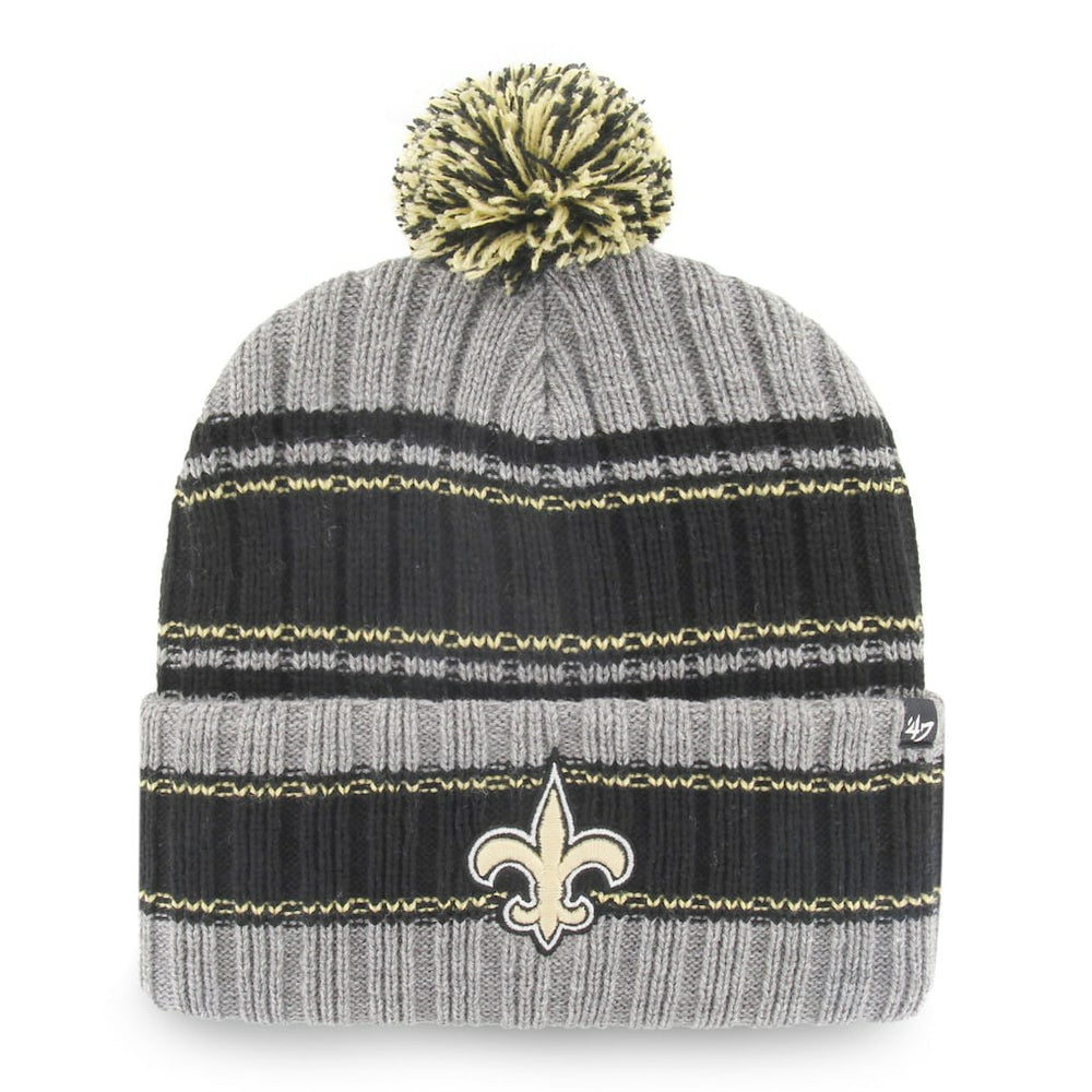 New Orleans Saints '47 Rexford Cuffed Knit Hat with Pom Graphite/Black - 47 brand