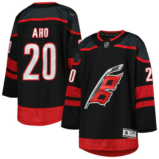 Sebastian Aho Carolina Hurricanes Youth Home Premier Player Jersey - Black | NHL Jerseys