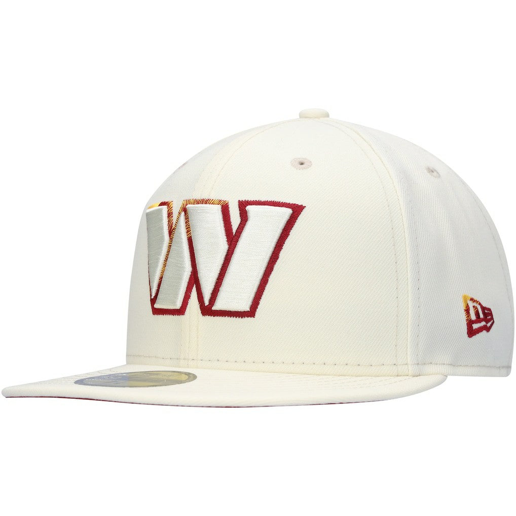 Washington Commanders New Era Chrome Color Dim 59FIFTY Fitted Hat Cream - NFL