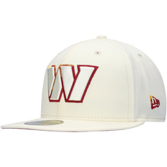 Washington Commanders New Era Chrome Color Dim 59FIFTY Fitted Hat Cream - NFL
