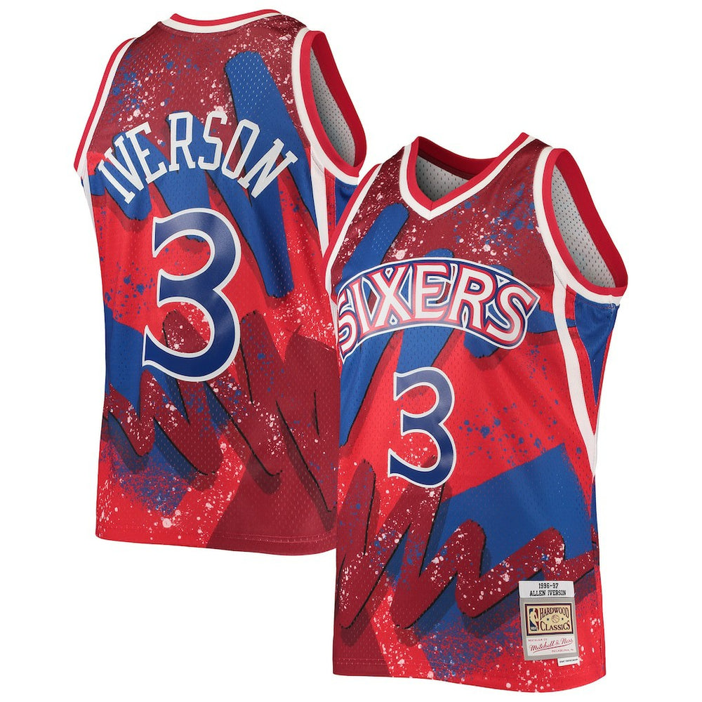 Mitchell & Ness - Allen Iverson Philadelphia 76ers Hardwood Classics 1996/97 Hyper Hoops Swingman Jersey - Red