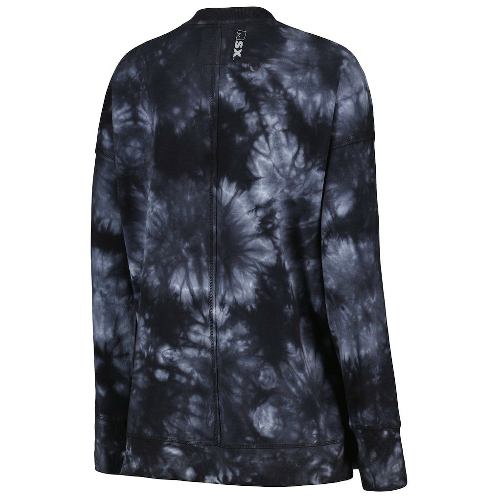 Las Vegas Raiders MSX by Michael Strahan Women's Bailey Tie-Dye Pullover Sweatshirt Black - NFL