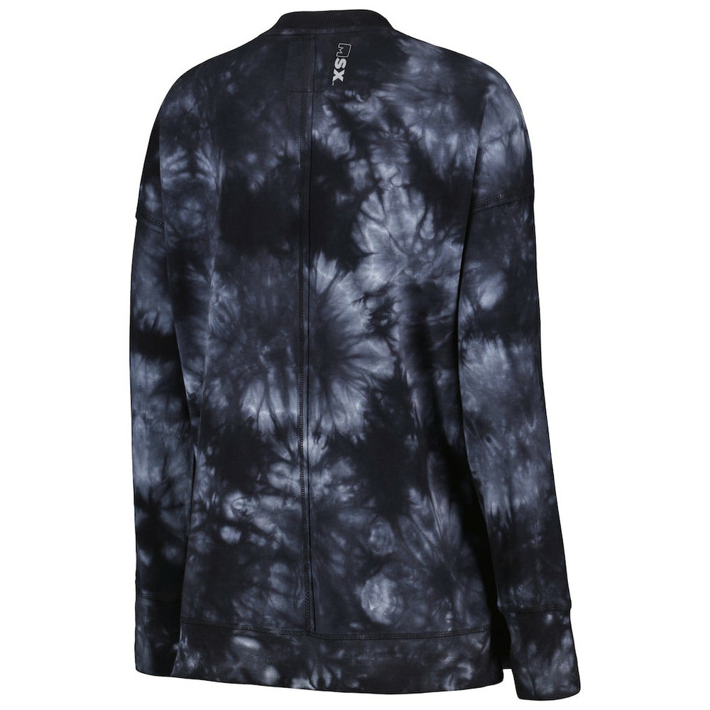 Las Vegas Raiders MSX by Michael Strahan Women's Bailey Tie-Dye Pullover Sweatshirt Black - NFL