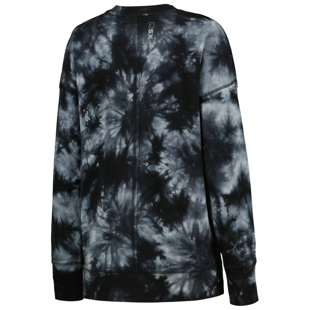 Cleveland Browns MSX by Michael Strahan Women's Bailey Tie-Dye Tri-Blend Pullover Sweatshirt Black - NFL