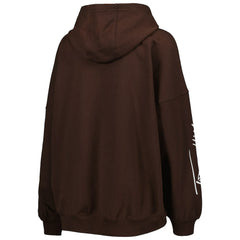 Cleveland Browns Tommy Hilfiger Women's Becca Drop Shoulder Pullover Hoodie Brown - NFL