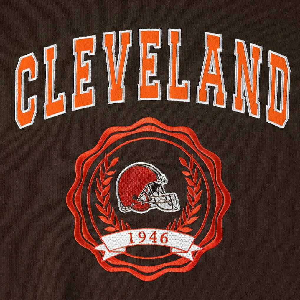 Cleveland Browns Tommy Hilfiger Women's Becca Drop Shoulder Pullover Hoodie Brown - NFL