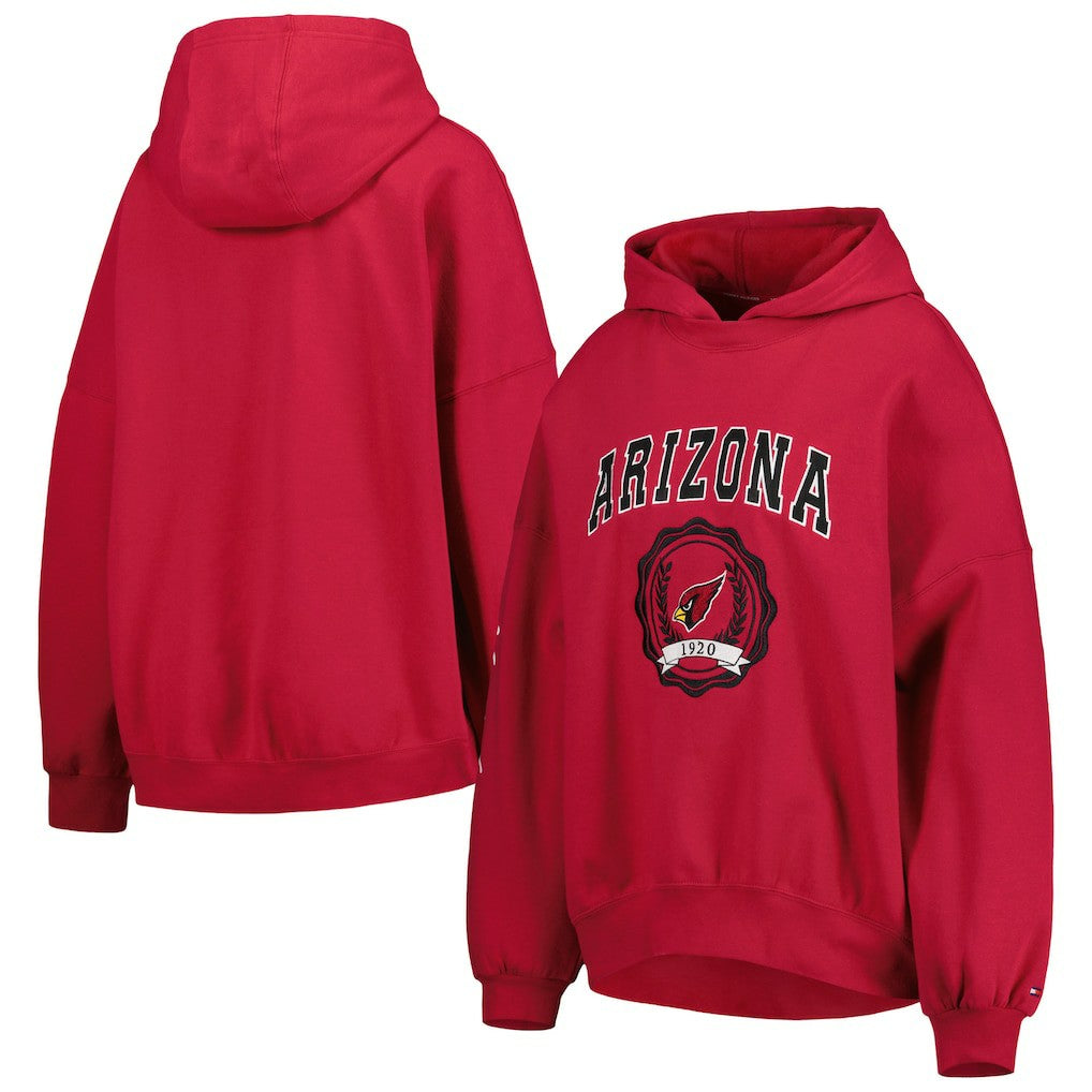 Arizona Cardinals Tommy Hilfiger Women's Becca Drop Shoulder Pullover Hoodie Cardinal - NFL
