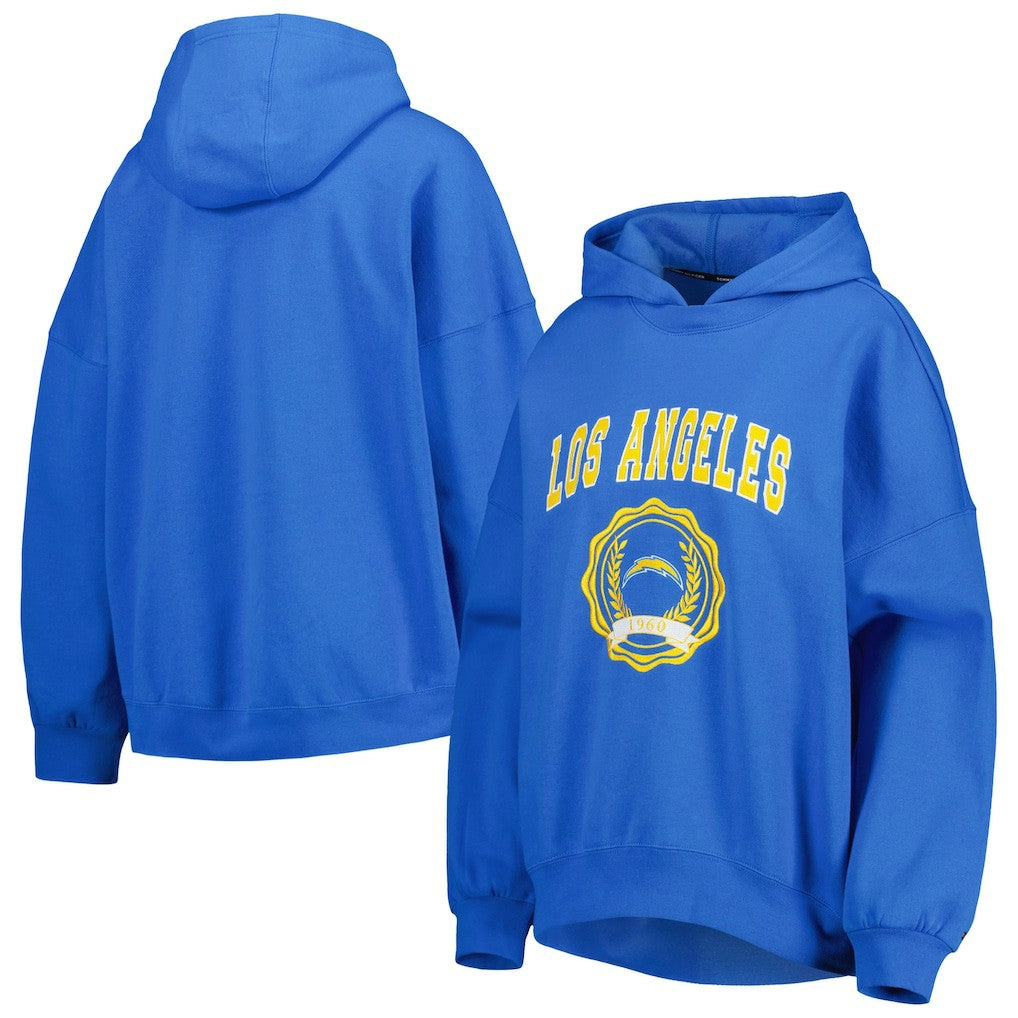 Los Angeles Chargers Tommy Hilfiger Women's Becca Drop Shoulder Pullover Hoodie Powder Blue - NFL
