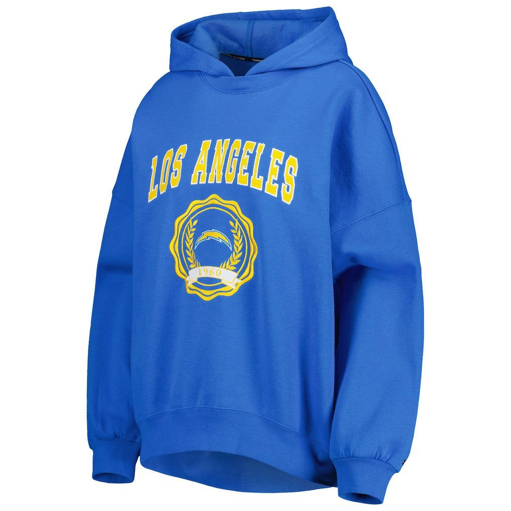 Los Angeles Chargers Tommy Hilfiger Women's Becca Drop Shoulder Pullover Hoodie Powder Blue - NFL