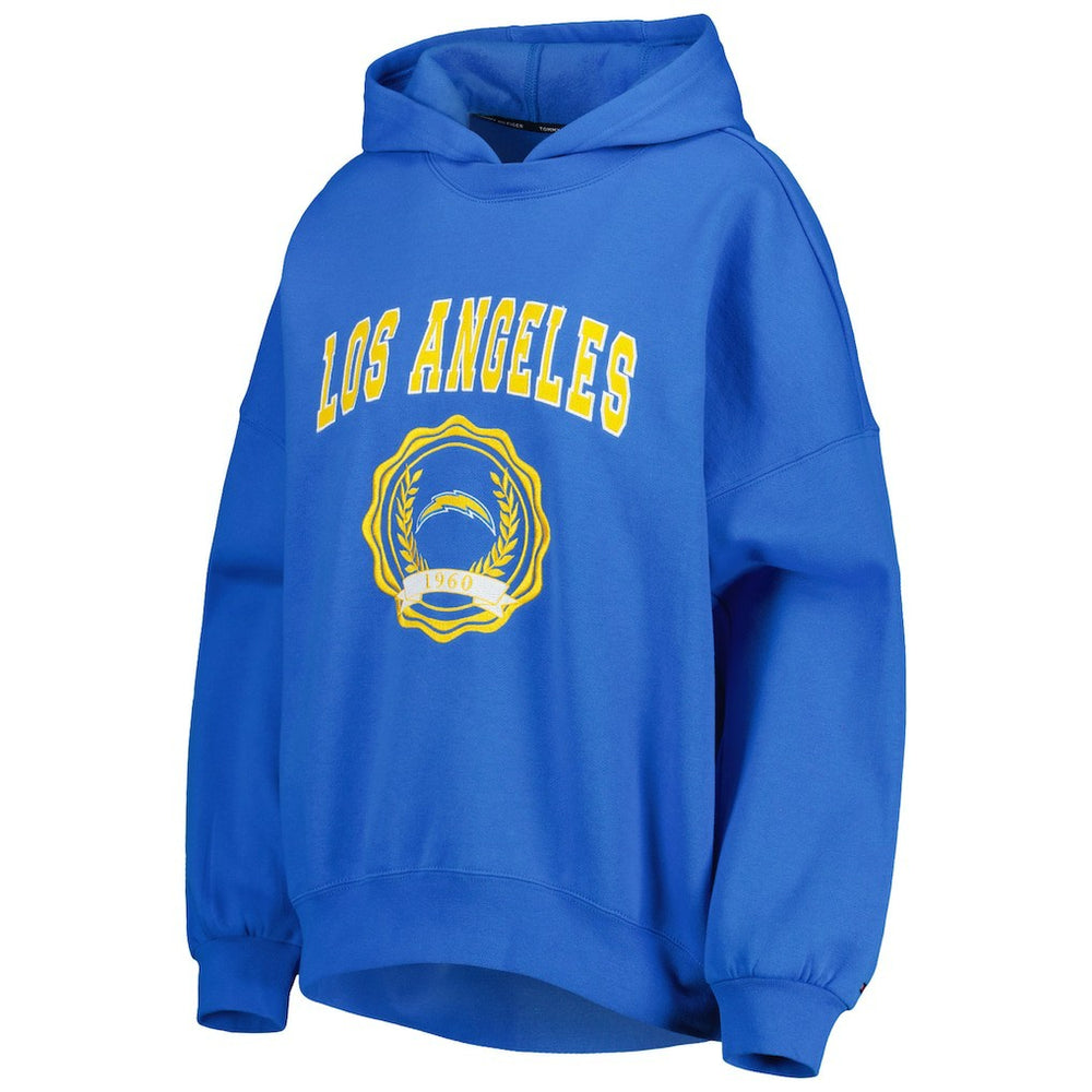 Los Angeles Chargers Tommy Hilfiger Women's Becca Drop Shoulder Pullover Hoodie Powder Blue - NFL